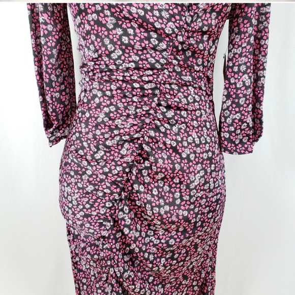 NWT- Zara Floral Ruched Midi Dress Sz.Small - Picture 4 of 9